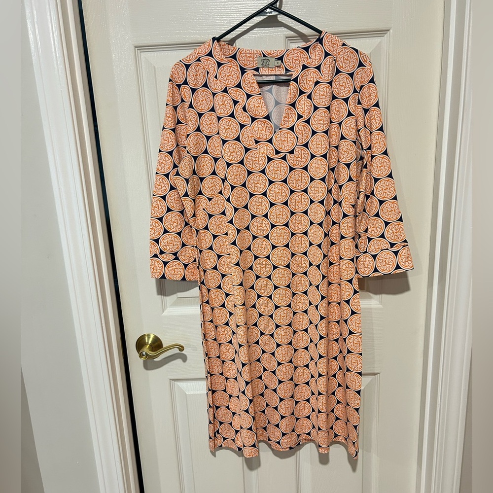 Katherine Way Dress Size XL navy and orange